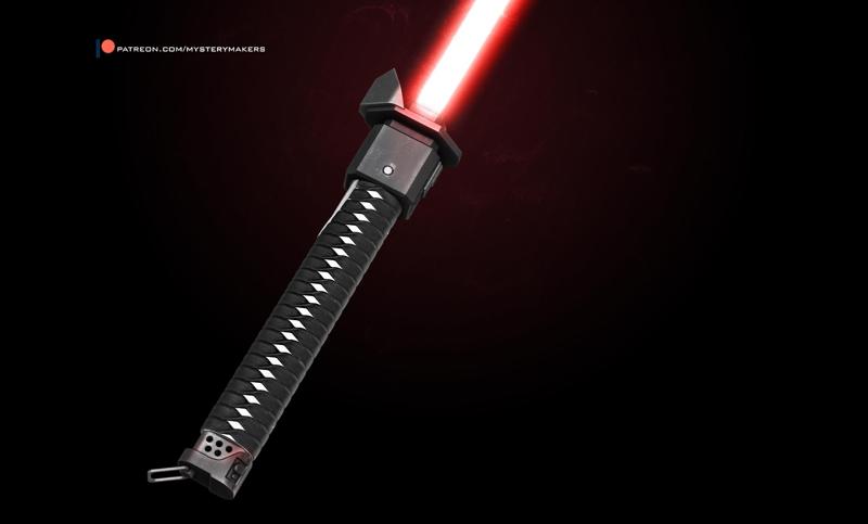 Ronin lightsaber with functional lightsaber parts