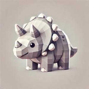 Low-Poly Triceraptops   