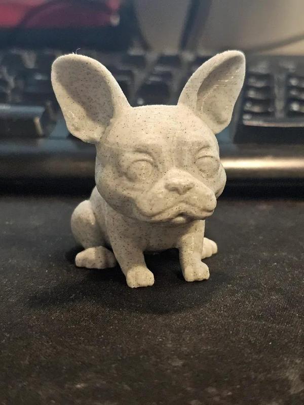 Frenchie bulldog statue caricature   