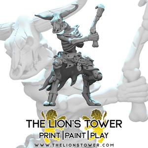 Skeletal Minotaur 2 (32mm scale large presupported miniature)