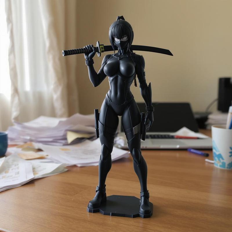 Cyber Ninja Anime Girl - Sexy Samurai Female Warrior 3D Printable Figure