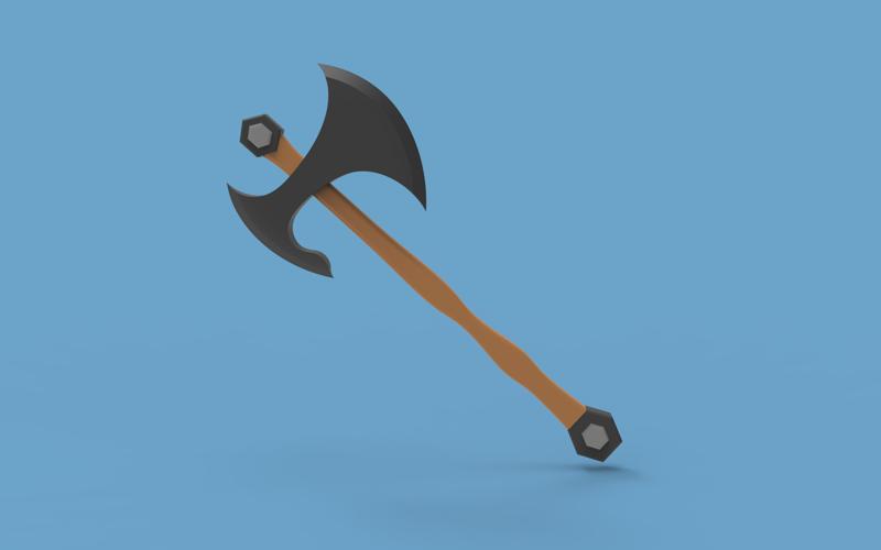 One-Handed Axe Toy 3D Printable Model