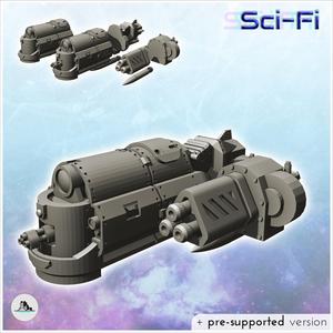 Gravity motorcycle with double barrels (7) - Future Sci-Fi SF Post apocalyptic Tabletop Scifi Wargaming Planetary exploration RPG Terrain
