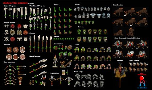 Modular Orc Warriors, boar riders, Chariots