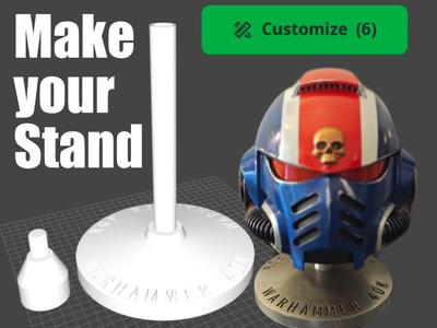 Parametric Helmet Stand (w/ custom text)