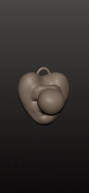 heart lips gum keychain   