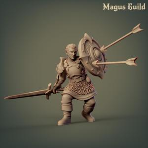 Elf Fighter with sword and shield - MG5.9