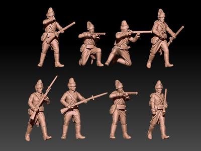 Napoleonic russian jagers 1799 in field cap set 1