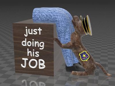 just doing his job - bark bark