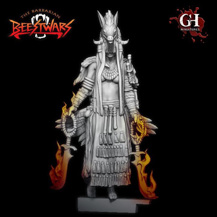 Hynmn10: Hyenawoman Witch/Shaman (Pre-Supported)