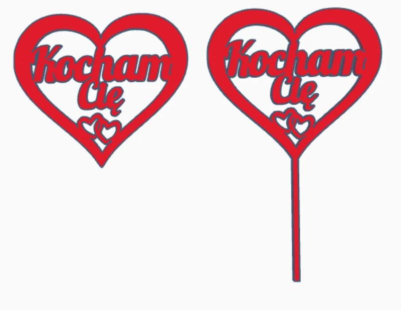 kocham Cie serce topper   