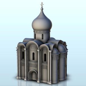 High orthodox church with columns and large doors (15) - Medieval Gothic Feudal Old Archaic Saga 28mm 15mm