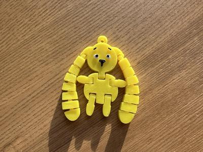 Articulated flexible bunny keychain