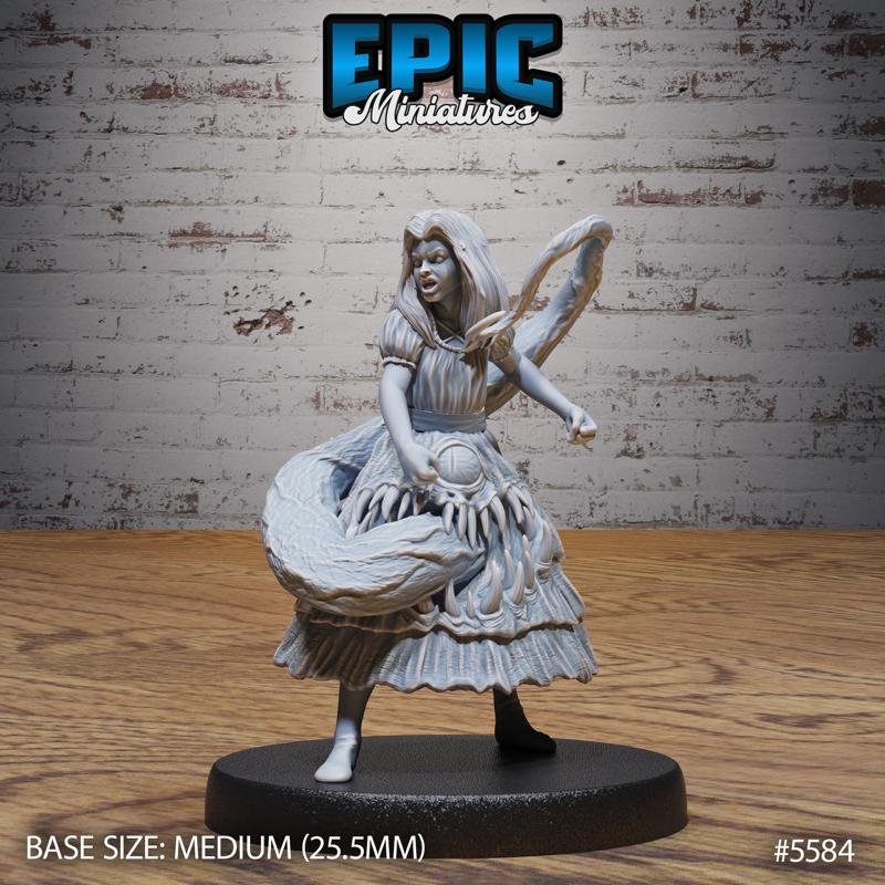 Mimic Girl Angry / Covering Clothing Creature / Dress Trap / Outfit Monster / Trickster Item / Shapechanger Encounter