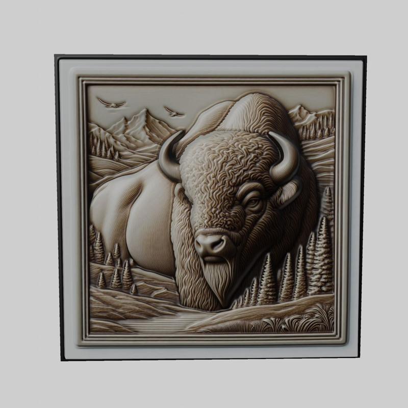 Bison Animal for CNC Router Laser & 3D Printer