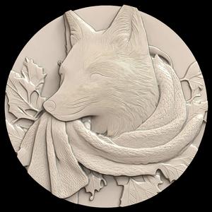 3D Model STL File for CNC Router/Laser & 3D Printer A Fox that gets Tangled up with its own Scarf in Winter