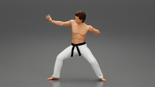 Karate man in a black belt