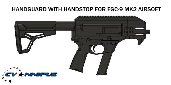Handguard with handstop for fgc-9 airsoft blaster