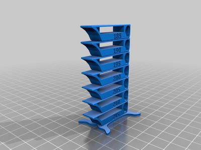 Smart compact temperature calibration tower for PLA