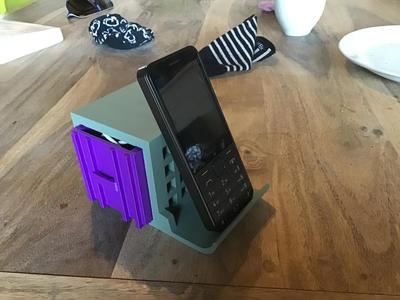 portable charger phone holder/container   