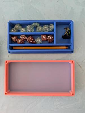 Dice Box for multiple dice sets and a miniature   