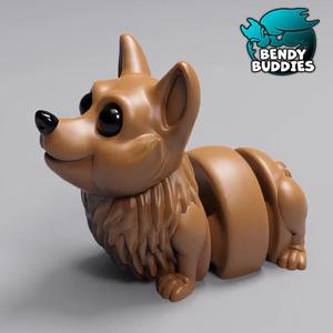 Dogcorn Cute Corgi / Dog Articulated / Print-in-Place Hound Creature / Canine Beast / Pet Animal Monster / Fantasy World Encounter