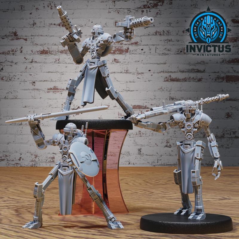 Droid Army Captain Set / Space Automaton / Galactic War Robot / Alien Infantry Machine / Cosmic Construct / Star Battle Army / Cyberpunk Trooper Light Attack / Sci-Fi Encounter