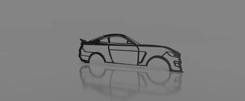 Ford Mustang S550 Silhouette – Keychain   