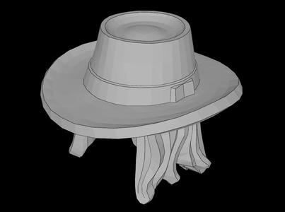 Lego Compatible (13748.dat) Minifig Hair Combo Hat with Hair Cowboy Gambler Style with Long Hair   