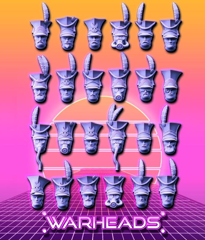 Uhlan Cavalry Heads! Charge! (24 heads)