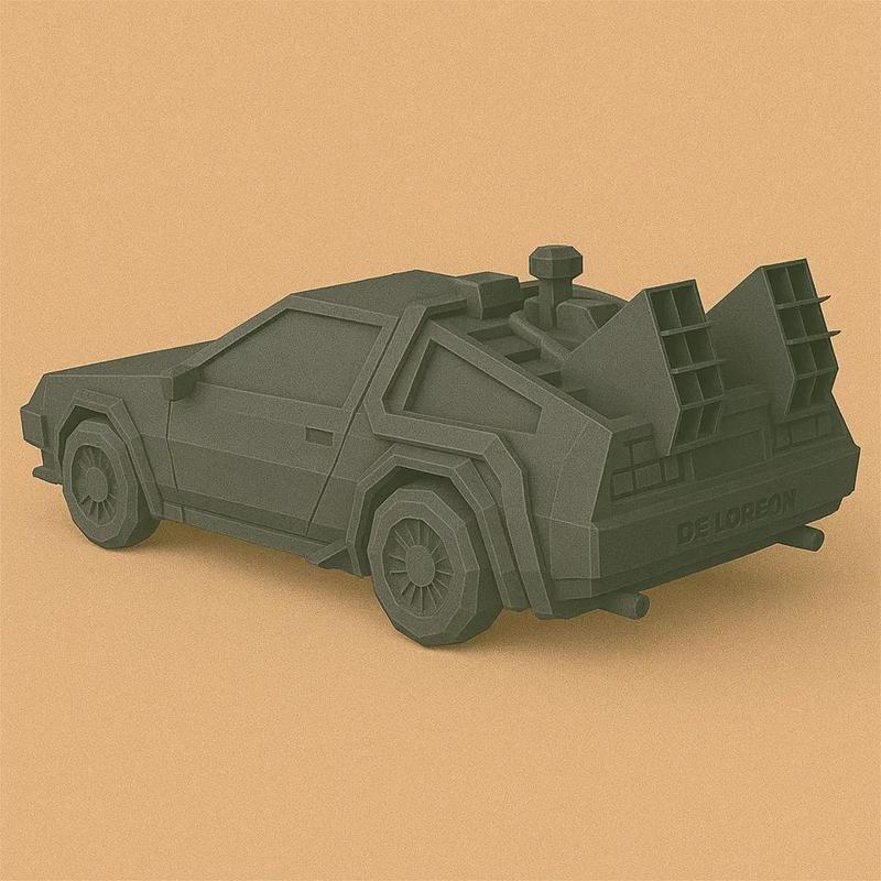 Low Poly Car from Back To The Future   