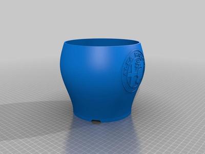 Flower pot with Alfa Romeo logo