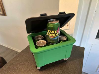 Waste bin soda holder
