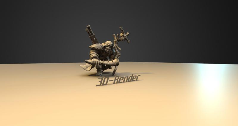 Orc Shaman with shotgun, magic wand and a club