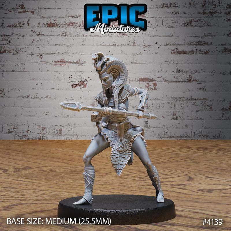 Cleopatra Royal Guard Spear ‧ DnD Miniature ‧ Tabletop Miniatures ‧ Gaming Monster ‧ 3D Model ‧ RPG ‧ DnDminis ‧ STL FILE