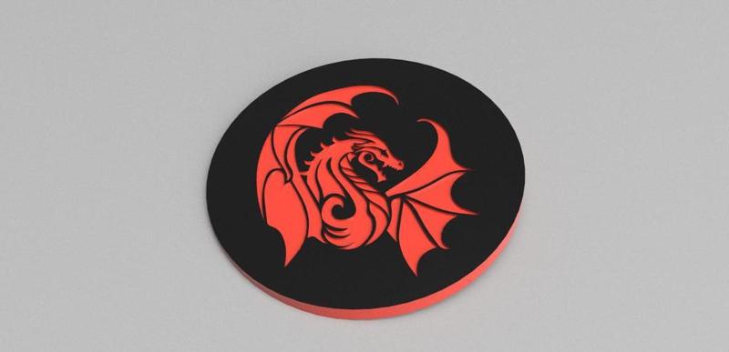 DRAGON THEMED DICE TRAY, 7 POCKETS 