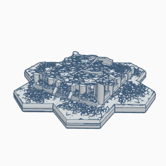 Modern Destroyed Bank with Hex Base MDHB020