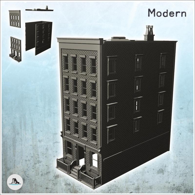 Modern four-storey building with stairs and gates (5) - Cold Era Modern Warfare Conflict World War 3