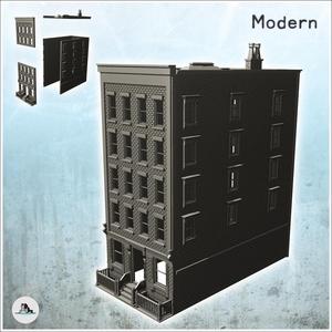 Modern four-storey building with stairs and gates (5) - Cold Era Modern Warfare Conflict World War 3