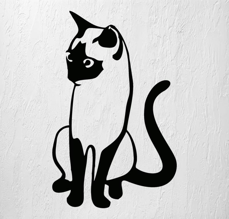 CAT BREED SIAMESE CAT STICKER 2D WALL ART WALL DECORATIONS