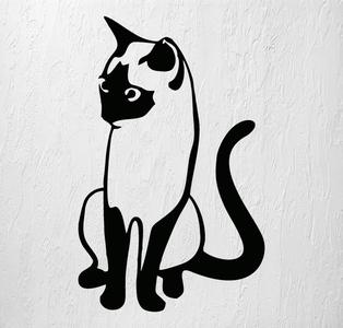 CAT BREED SIAMESE CAT STICKER 2D WALL ART WALL DECORATIONS