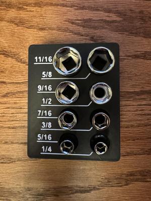(8 set variations) 3/8" Drive Imperial Sockets Organization, Gridfinity