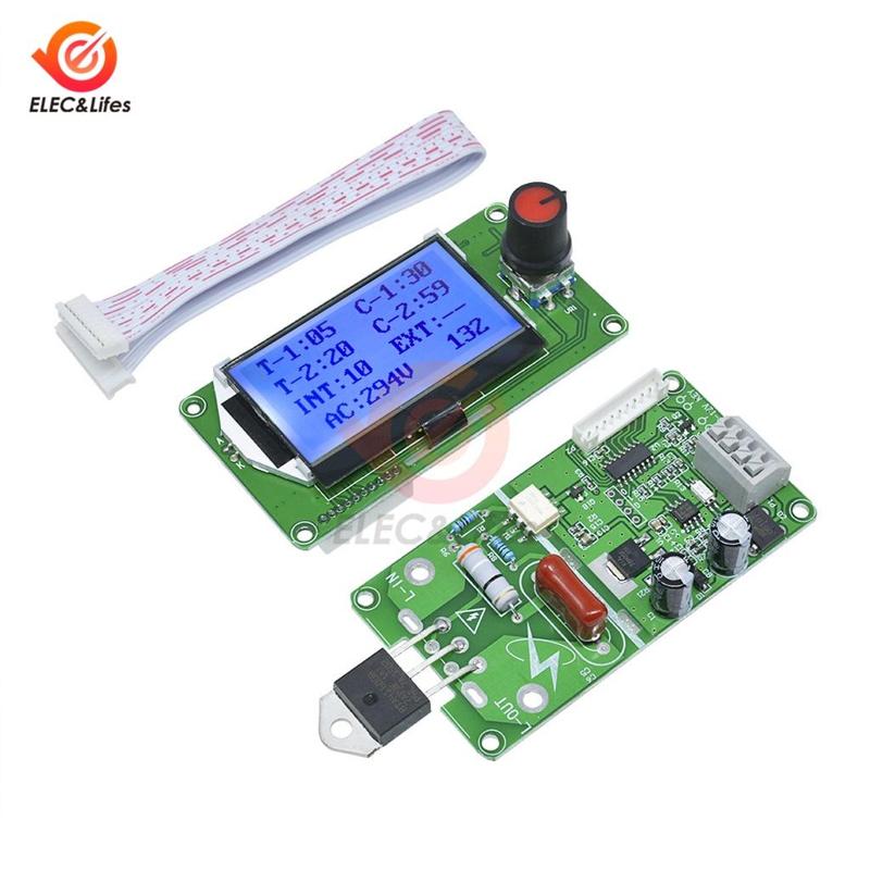 Front panel for spot welding control board with two pulses and LCD.