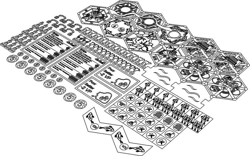 Catan Traders & Bararians Lasercut Board and Pieces 5-6 Player Extension
