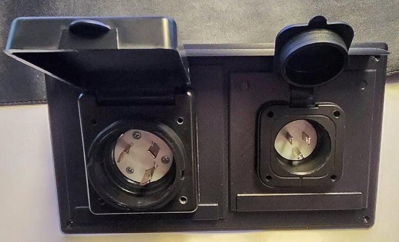 RV 30 and 15 Amp power inlet combo mount