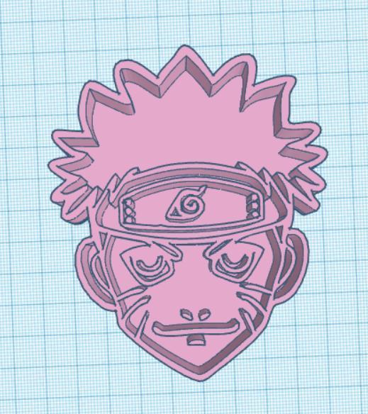 Anime naruto face cookie cutter and stamp