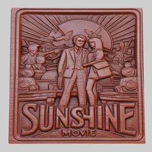 Sunshine 3d printer relief medallion obj stl