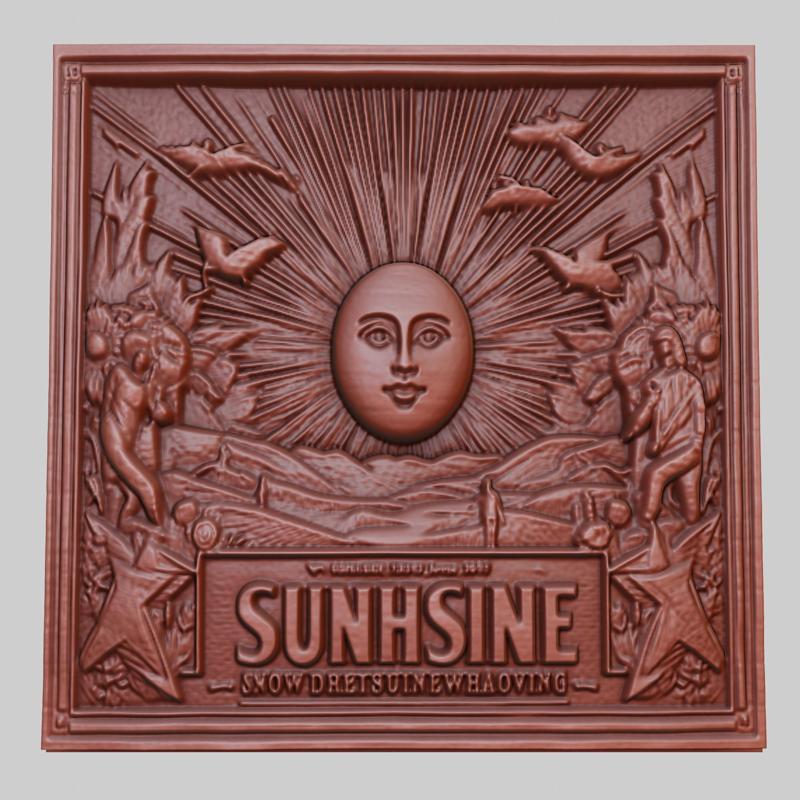Sunshine 3d printer relief medallion obj stl