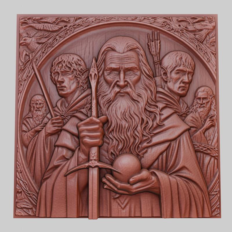 Lord of the Rings 3d printer relief medallion obj stl
