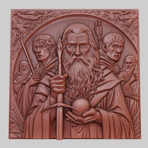 Lord of the Rings 3d printer relief medallion obj stl